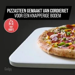 Gadgy Pizzasteen Met Pizzaschep – Cordieriet Voor Knapperige Pizzabodem – Pizzasteen Voor BBQ, Oven Of Kamado - Pizzaspatel - Pizza Set -Keukengrill Winkel 1200x1200 348