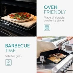 Navaris Pizzasteen XL Voor Oven En Barbecue - Rechthoekige Pizzaplaat 38 X 30 Cm - Inclusief Pizzaschep Met Extra Lang Handvat En Receptenboek -Keukengrill Winkel 1200x1200 354