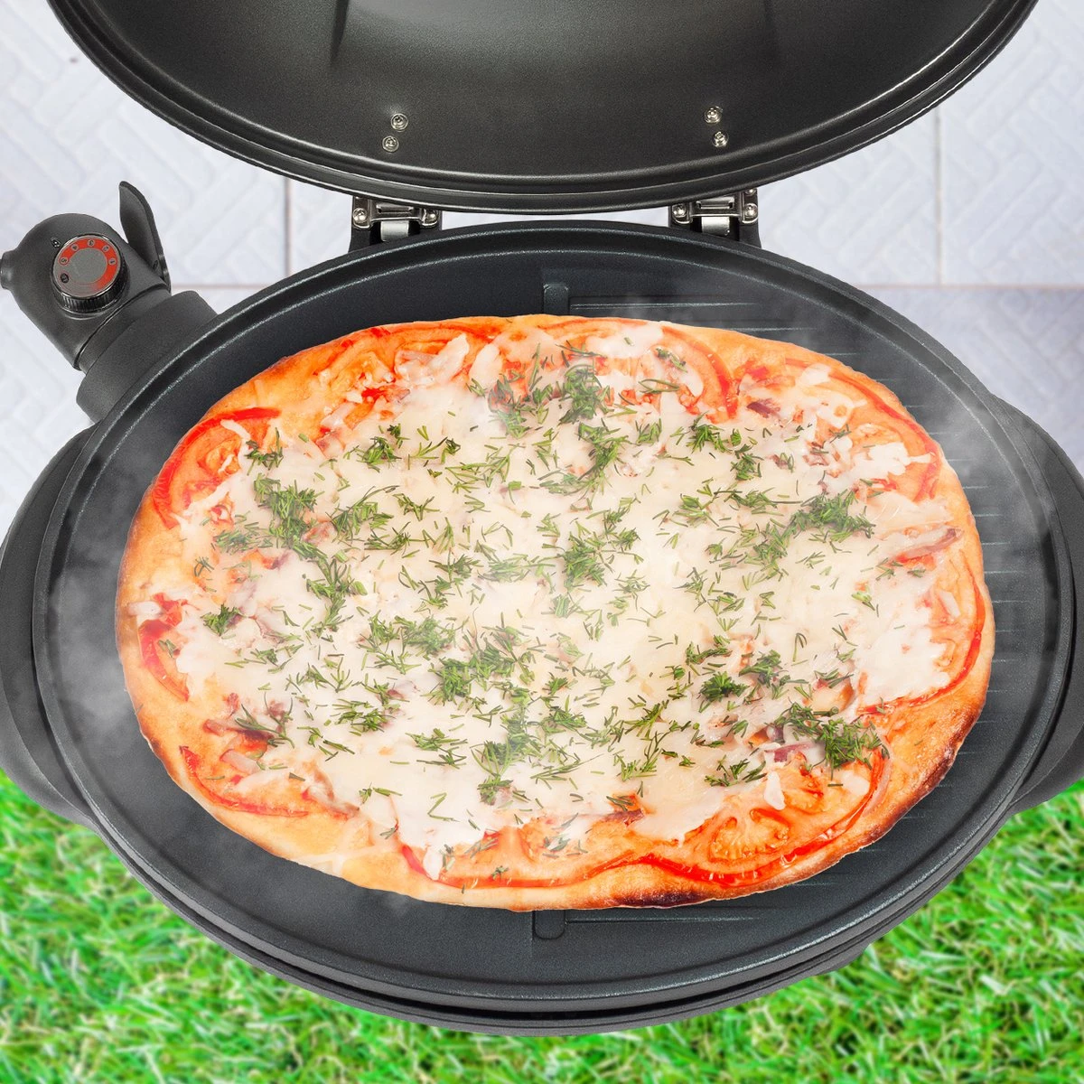 KitchenBrothers Elektrische BBQ - Met Grillplaat - Anti-aanbaklaag - Incl. Plank/Houders - Grilloppervlak 46,5x33,8cm - Tot 300°C - 2400W - Zwart 6 KitchenBrothers Elektrische BBQ - Met Grillplaat - Anti-aanbaklaag - Incl. Plank/Houders - Grilloppervlak 46,5x33,8cm - Tot 300°C - 2400W - Zwart - Afbeelding 4