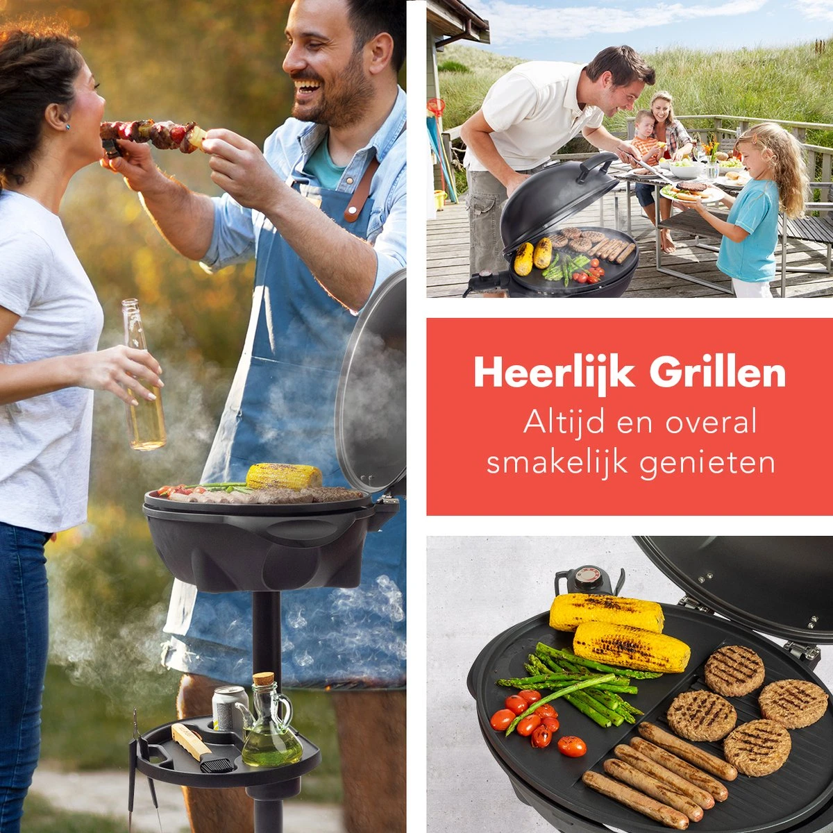 KitchenBrothers Elektrische BBQ - Met Grillplaat - Anti-aanbaklaag - Incl. Plank/Houders - Grilloppervlak 46,5x33,8cm - Tot 300°C - 2400W - Zwart 10 KitchenBrothers Elektrische BBQ - Met Grillplaat - Anti-aanbaklaag - Incl. Plank/Houders - Grilloppervlak 46,5x33,8cm - Tot 300°C - 2400W - Zwart - Afbeelding 8