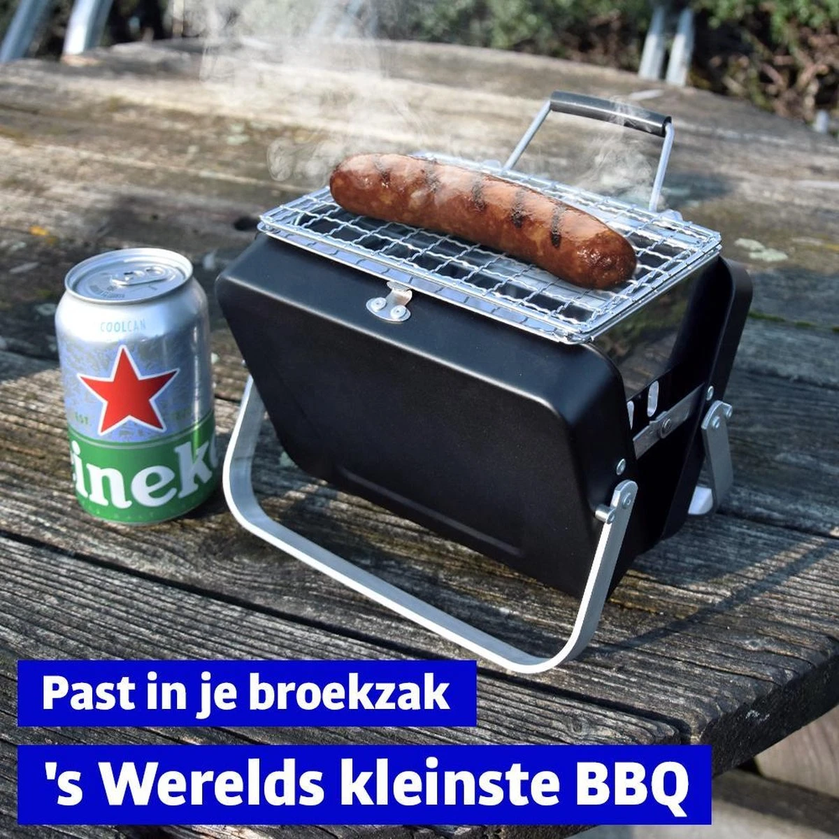 Mikamax Draagbare Mini BBQ - Barbecue - 's Werelds Kleinste Barbecue - Past In Je Broekzak - 18 × 6 × 15,5 Cm - 714 Gram - Mat Zwart 3 Mikamax Draagbare Mini BBQ - Barbecue - 's Werelds Kleinste Barbecue - Past In Je Broekzak - 18 × 6 × 15,5 Cm - 714 Gram - Mat Zwart