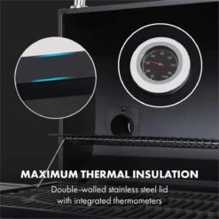 Klarstein Kingsville Double Barbecue - Houtskool- En Gasbarbecue - Smoker BBQ - Inclusief Deksels En Thermometer - Met 2 Roosters - Zwart 19 Klarstein Kingsville Double Barbecue - Houtskool- En Gasbarbecue - Smoker BBQ - Inclusief Deksels En Thermometer - Met 2 Roosters - Zwart -Keukengrill Winkel 1200x1200 576