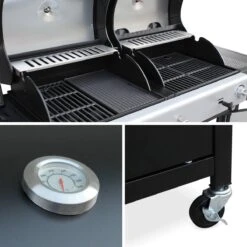 Alice's Garden Houtskool Barbecue - Grilloppervlak (LxB) 41 X 44 Cm - Gas En Houtskool - 3 Branders - Marsac Zwart -Keukengrill Winkel 1200x1200 632