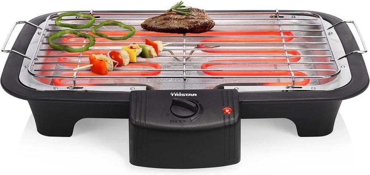 Tristar BQ-2813 Electrische Tafelbarbecue - Grilloppervlak (LxB) 38x22 Cm - 2000W - Zwart 3 Tristar BQ-2813 Electrische Tafelbarbecue - Grilloppervlak (LxB) 38x22 Cm - 2000W - Zwart