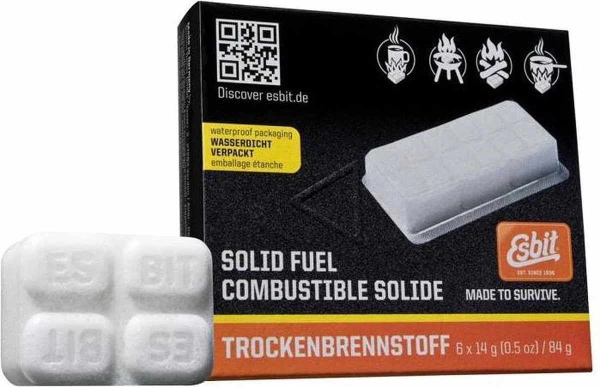 Esbit Blokjes Solid Fuel - 6 Stuks - 14gr Per Stuk - 12min Brandtijd 3 Esbit Blokjes Solid Fuel - 6 Stuks - 14gr Per Stuk - 12min Brandtijd