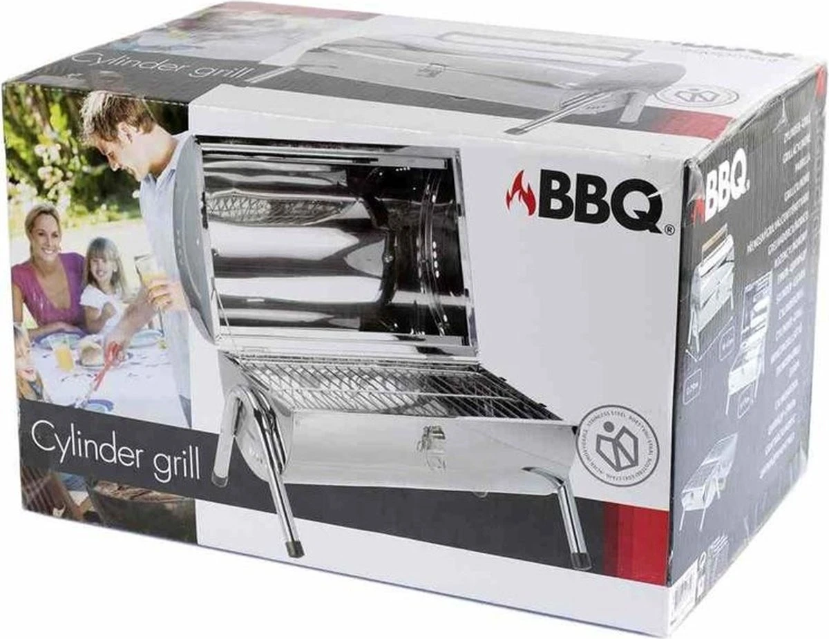 BBQ Collection Houtskoolbarbecue - Cilinder - Chroom 6 BBQ Collection Houtskoolbarbecue - Cilinder - Chroom - Afbeelding 4