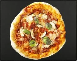 Navaris Pizzasteen XL Voor Oven En Barbecue - Rechthoekige Pizzaplaat 38 X 30 Cm - Inclusief Receptenboek - Keramisch Geglazuurd - Zwart -Keukengrill Winkel 1200x942 2