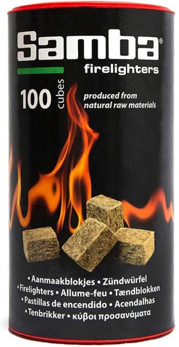 Samba Bruine Aanmaakblokjes Openhaard - 100 Stuks In Koker 4 Samba Bruine Aanmaakblokjes Openhaard - 100 Stuks In Koker - Afbeelding 2