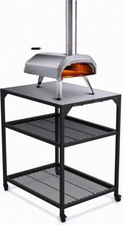 Ooni - Tafel - Medium - Pizza Tafel - 60x80x 90cm - RVS - Zwart -Keukengrill Winkel 654x1200 2