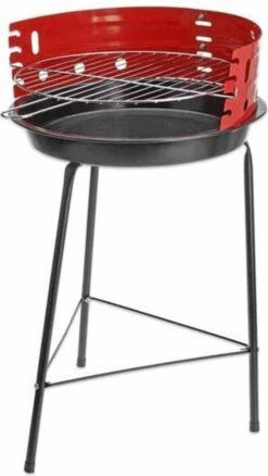Houtskoolbarbecue Ø33 Cm | Verstelbare Grill BBQ | Halfopen | Zwart / Rood -Keukengrill Winkel 676x1200 1