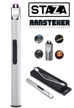 Staza Oplaadbare Lange Elektrische Aansteker - Duurzame Plasma Aansteker - Inclusief Cadeauverpakking - BBQ - Kaarsen -Keukengrill Winkel 824x1200
