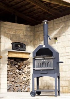 Merkloos MaxxGarden Pizza Oven - Smoker Barbecue Houtskool 45 X 65 X 158cm -Keukengrill Winkel 856x1200