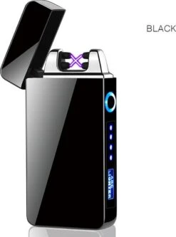 Merkloos Cuberna Elektrische Plasma USB Aansteker Met Batterij Indicator Ice Black - Wind En Storm Bestendig - Geschikt Voor Kaarsen, Vuurwerk, Sigaretten En BBQ -Keukengrill Winkel 891x1200