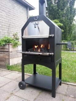Merkloos MaxxGarden Pizza Oven - Smoker Barbecue Houtskool 45 X 65 X 158cm -Keukengrill Winkel 900x1200 15