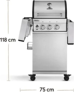 Burnhard Gas BBQ FRED JR. Deluxe - 2 Branders - Incl. Keramische Infraroodbrander & Afdekhoes - Deluxe -Keukengrill Winkel 961x1200